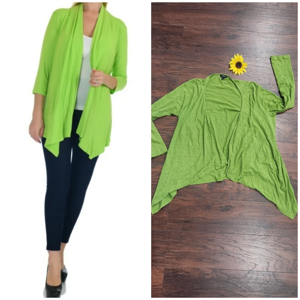 TALBOTS  Green Open Front Cardigan